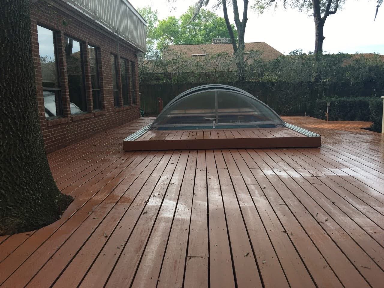 Covered wood deck with skylight and screen enclosure built in Ponte Vedra Beach, FL